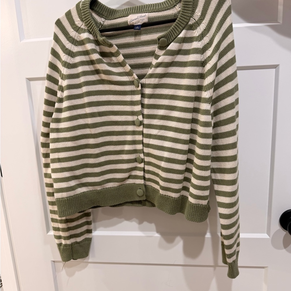 Universal Thread Olive and Cream Striped Cardigan